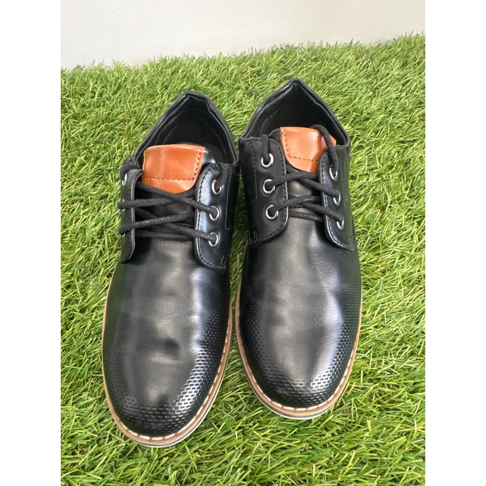 Bruno Marc Kids Black Brown Lace Up Dress Shoes Oxford Size 1 Youth Formal Schoo